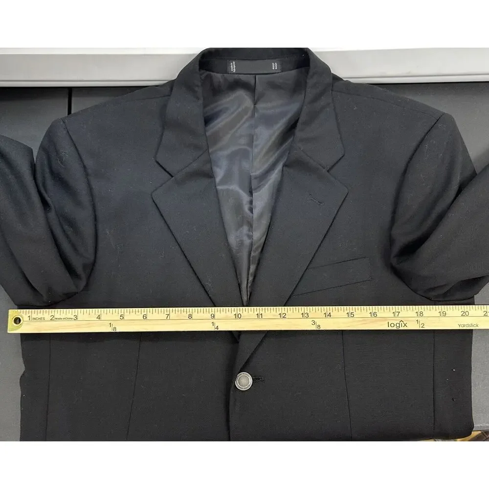 Emanuel Ungaro Mens Black 3 Button Suit Jacket Wool Size‎ 37 R - Picture 9 of 10